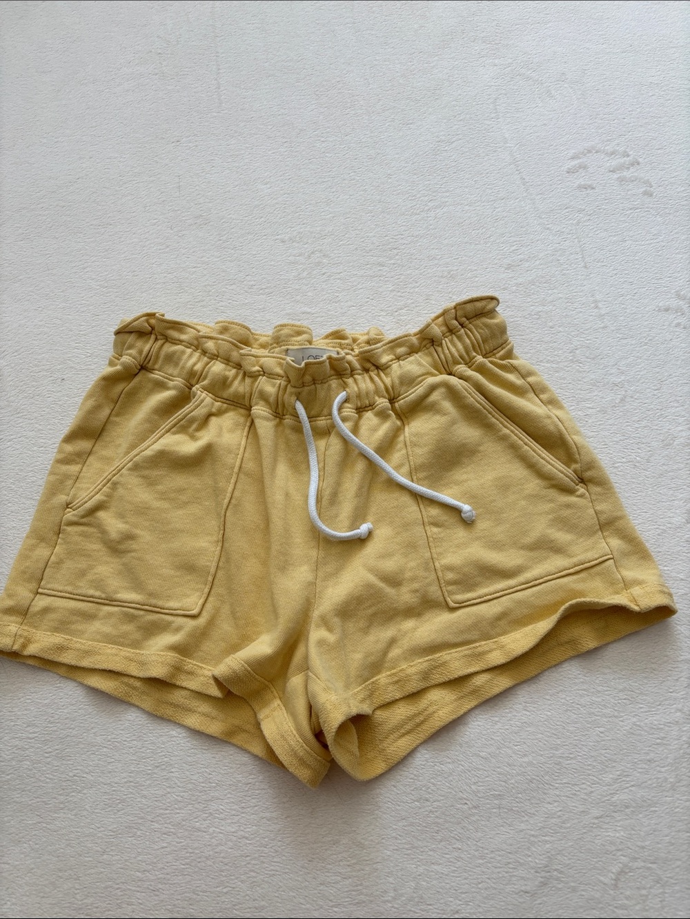 LOFT Yellow Drawstring Athletic Shorts